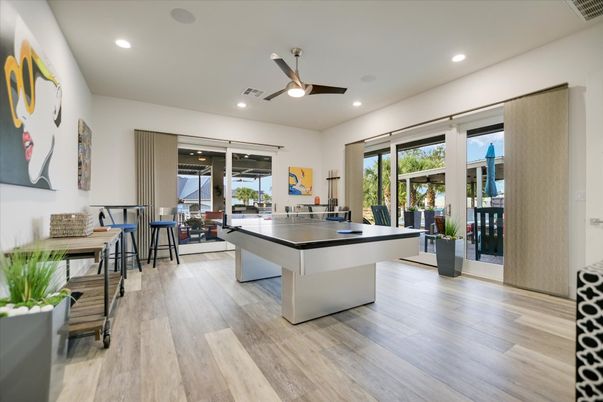 Game Room, Interior, Recessed Lighting, Wood Texture Flooring