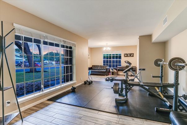 Fitness Equipment, Interior, Wood Texture Flooring