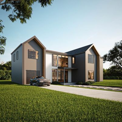 Attached, Backyard, Exterior, Facade, Modern