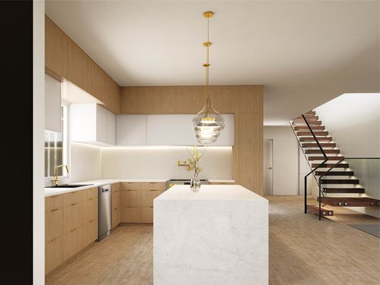 Interior, Kitchen, Pendant Lights, Stainless Steel Appliances
