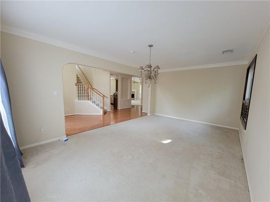 Chandelier, Empty room, Interior, Wood Texture Flooring