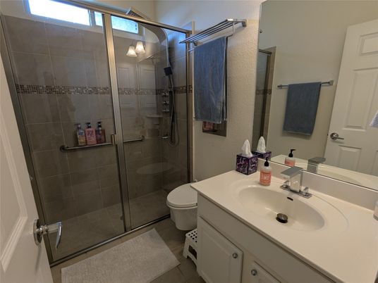 Bathroom, Dual Sink Vanities, Glass Shower, Interior