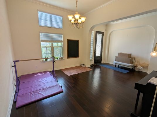Chandelier, Interior, Wood Texture Flooring