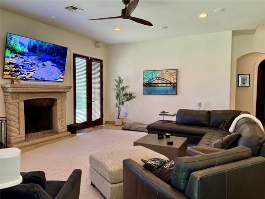 Fireplace, Interior, Living room, Recessed Lighting
