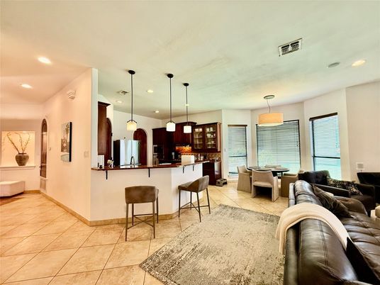 Dining room, Interior, Kitchen, Living room, Pendant Lights, Recessed Lighting