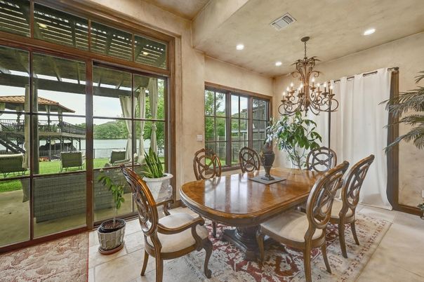 Chandelier, Dining room, Interior, Recessed Lighting