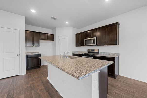 Interior, Kitchen, Recessed Lighting, Wood Texture Flooring