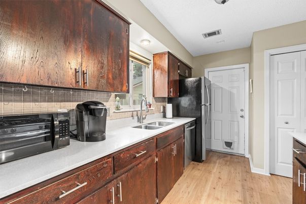 Interior, Kitchen, Wood Texture Flooring