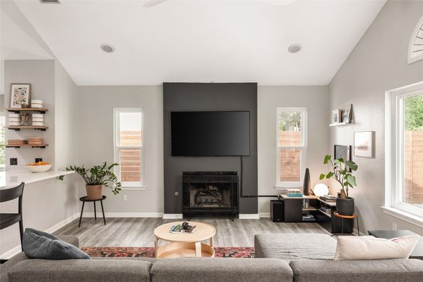 Fireplace, Interior, Living room, Wood Texture Flooring