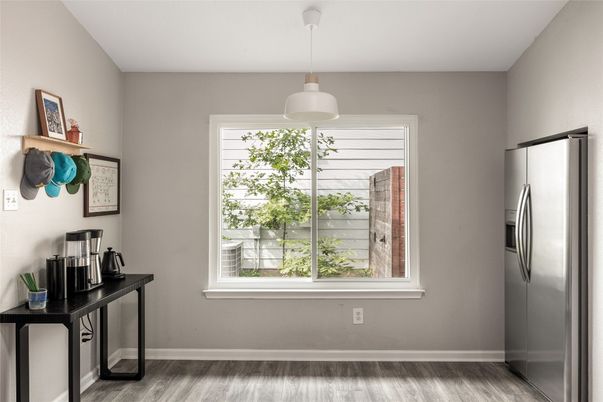 Interior, Pendant Lights, Stainless Steel Appliances, Wood Texture Flooring
