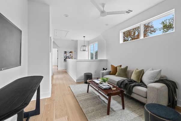 Interior, Living room, Pendant Lights, Wood Texture Flooring