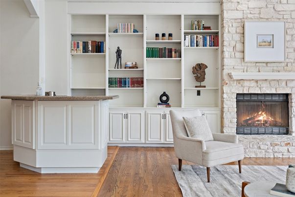 Fireplace, Interior, Stone Walls, Wood Texture Flooring