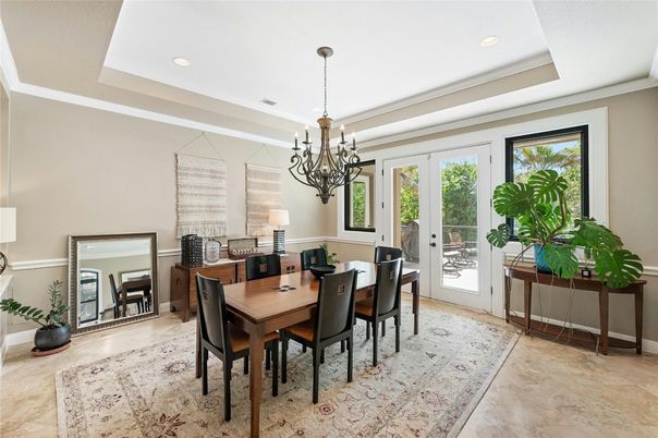 Chandelier, Dining room, Interior, Recessed Lighting