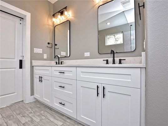 Bathroom, Dual Sink Vanities, Interior, Wood Texture Flooring