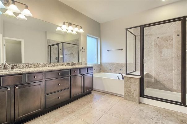 Bathroom, Dual Sink Vanities, Glass Shower, Interior