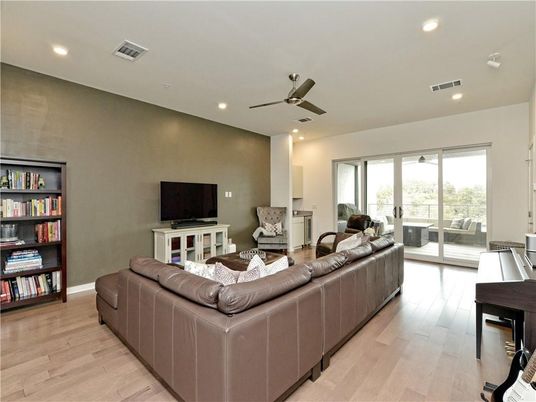 Interior, Living room, Piano, Recessed Lighting, Wood Texture Flooring