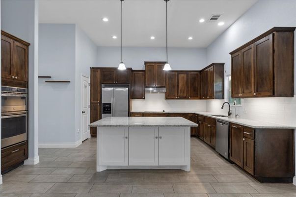 Interior, Kitchen, Pendant Lights, Recessed Lighting, Stainless Steel Appliances