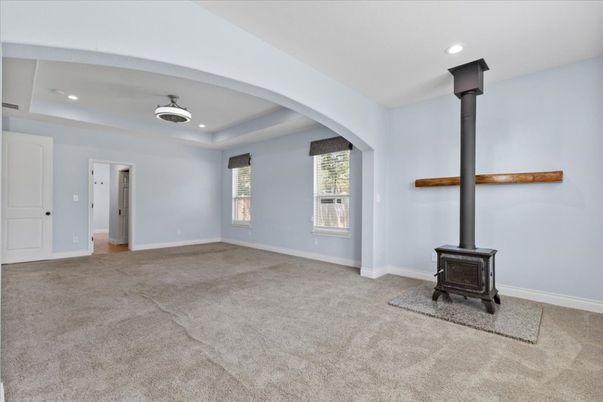 Empty room, Fireplace, Interior, Recessed Lighting