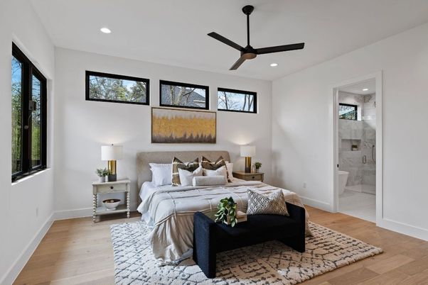 Bathroom, Bedroom, Interior, Recessed Lighting, Wood Texture Flooring