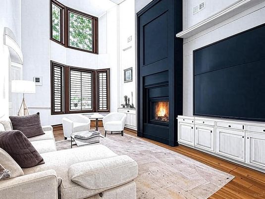 Fireplace, Interior, Living room, Wood Texture Flooring