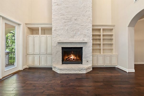 Fireplace, Interior, Stone Walls, Wood Texture Flooring