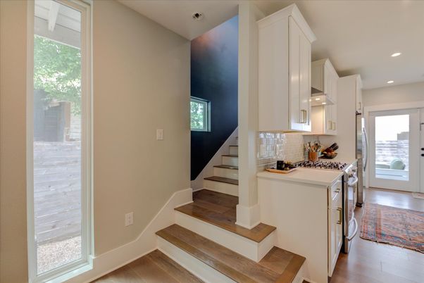 Interior, Kitchen, Recessed Lighting, Wood Texture Flooring