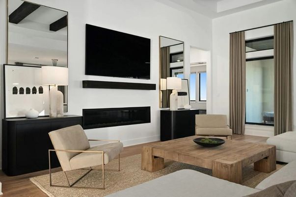 Fireplace, Interior, Living room, Wood Texture Flooring