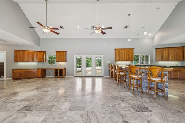 Interior, Kitchen, Marble, Pendant Lights, Recessed Lighting
