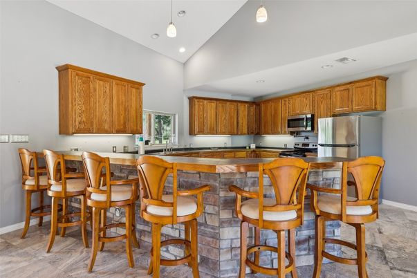 Interior, Kitchen, Pendant Lights, Recessed Lighting, Stainless Steel Appliances