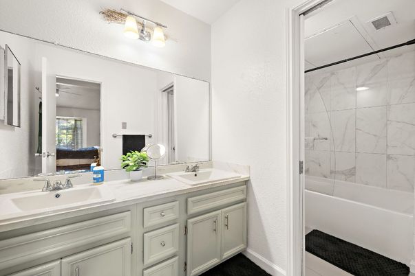 Bathroom, Dual Sink Vanities, Interior, Marble Walls