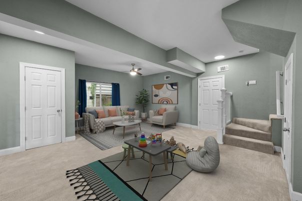 Interior, Living room, Recessed Lighting