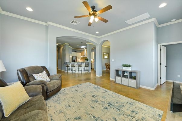 Interior, Kitchen, Living room, Pendant Lights, Recessed Lighting, Wood Texture Flooring