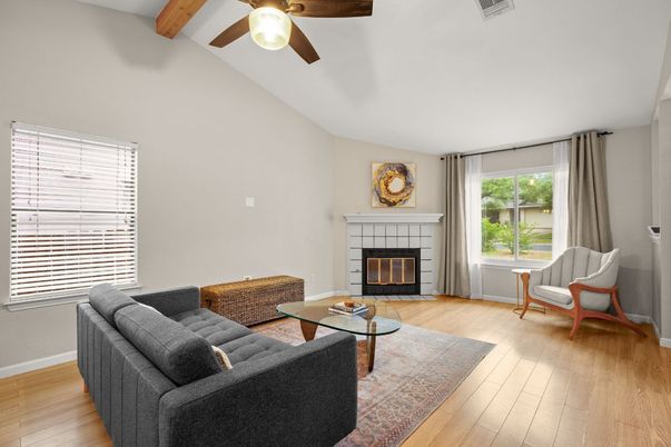 Fireplace, Interior, Living room, Wooden Beams, Wood Texture Flooring