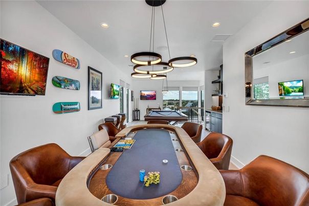Billiard Table, Dining room, Game Room, Interior, Pendant Lights, Recessed Lighting