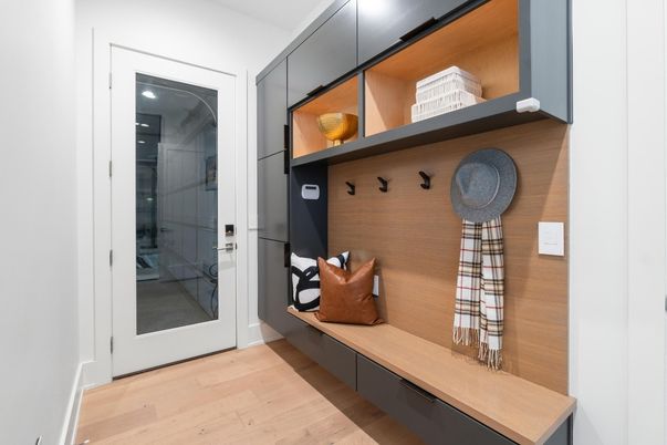 Interior, Recessed Lighting, Wood Texture Flooring, Wooden Walls