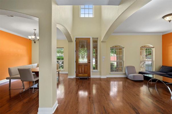 Chandelier, Interior, Wood Texture Flooring