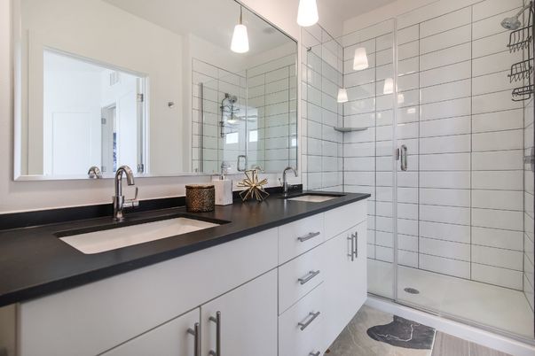 Bathroom, Dual Sink Vanities, Glass Shower, Interior