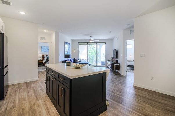 Interior, Kitchen, Recessed Lighting, Wood Texture Flooring