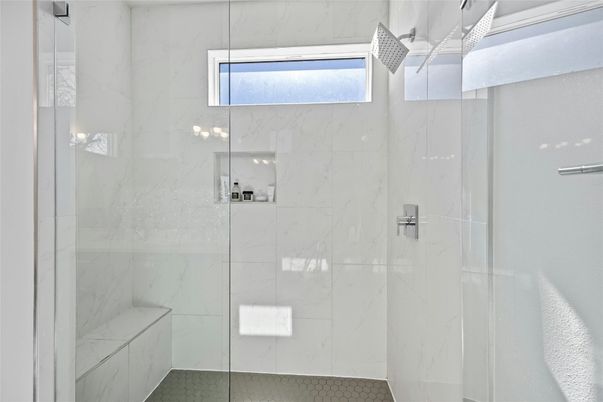 Bathroom, Glass Shower, Interior, Marble Walls