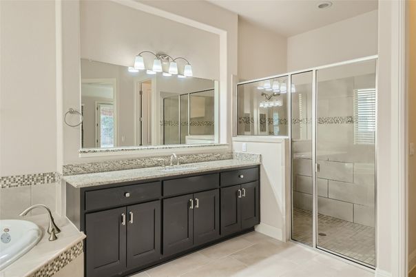 Bathroom, Dual Sink Vanities, Glass Shower, Interior