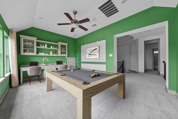 Billiard Table, Game Room, Home Office, Interior, Recessed Lighting