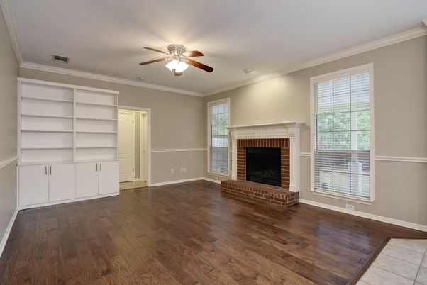 Empty room, Fireplace, Interior, Wood Texture Flooring