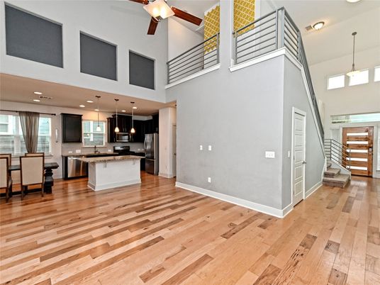 Dining room, Interior, Kitchen, Pendant Lights, Recessed Lighting, Wood Texture Flooring