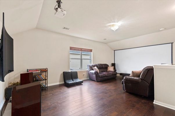 Interior, Projection Screen, Wood Texture Flooring