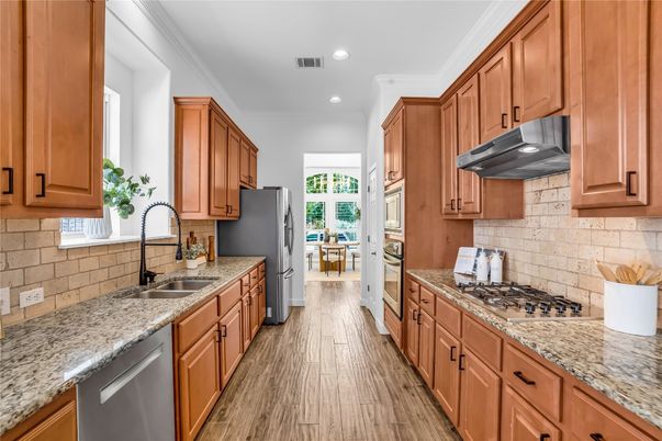 Interior, Kitchen, Recessed Lighting, Wood Texture Flooring