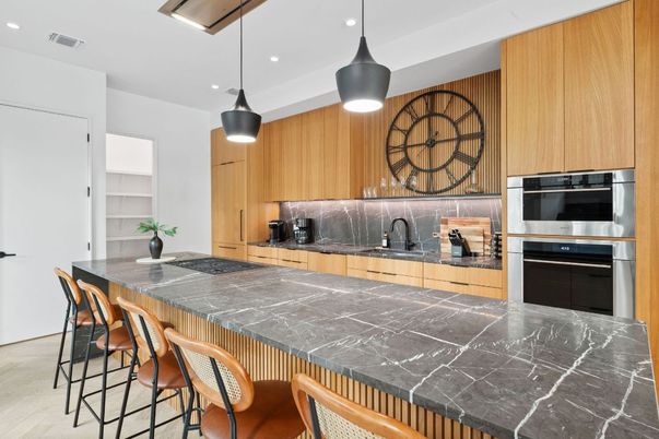 Interior, Kitchen, Pendant Lights, Recessed Lighting, Stainless Steel Appliances