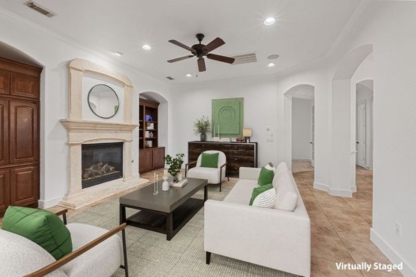 Fireplace, Interior, Living room, Recessed Lighting