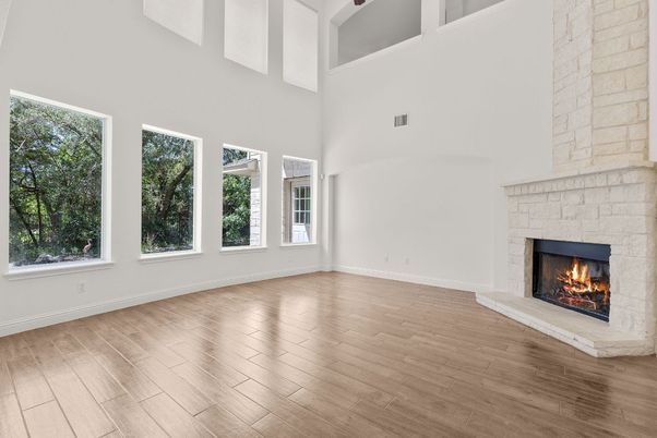 Fireplace, Interior, Wood Texture Flooring