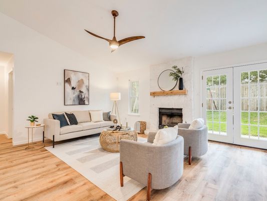Fireplace, Interior, Living room, Wood Texture Flooring