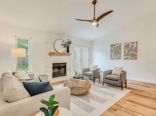 Fireplace, Interior, Living room, Wood Texture Flooring